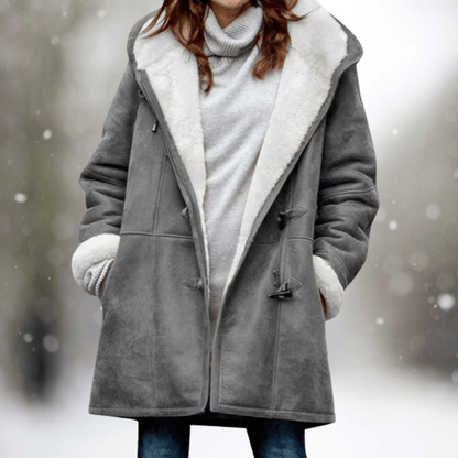 Women's Longline Hooded Winter Coat — Grey