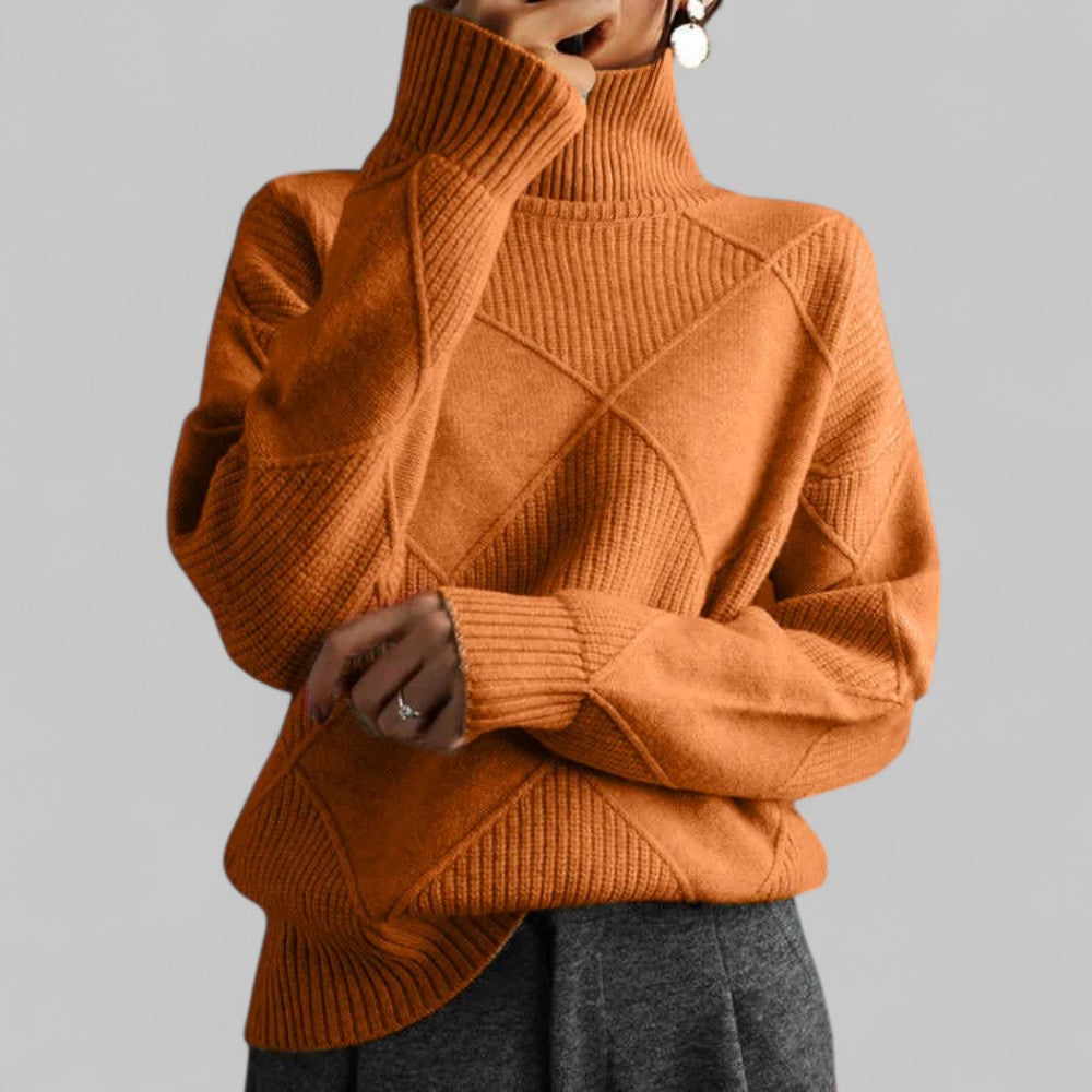 Women's Oversized Chunky Knit Sweater — Camel