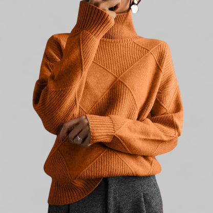 Women's Oversized Chunky Knit Sweater — Camel