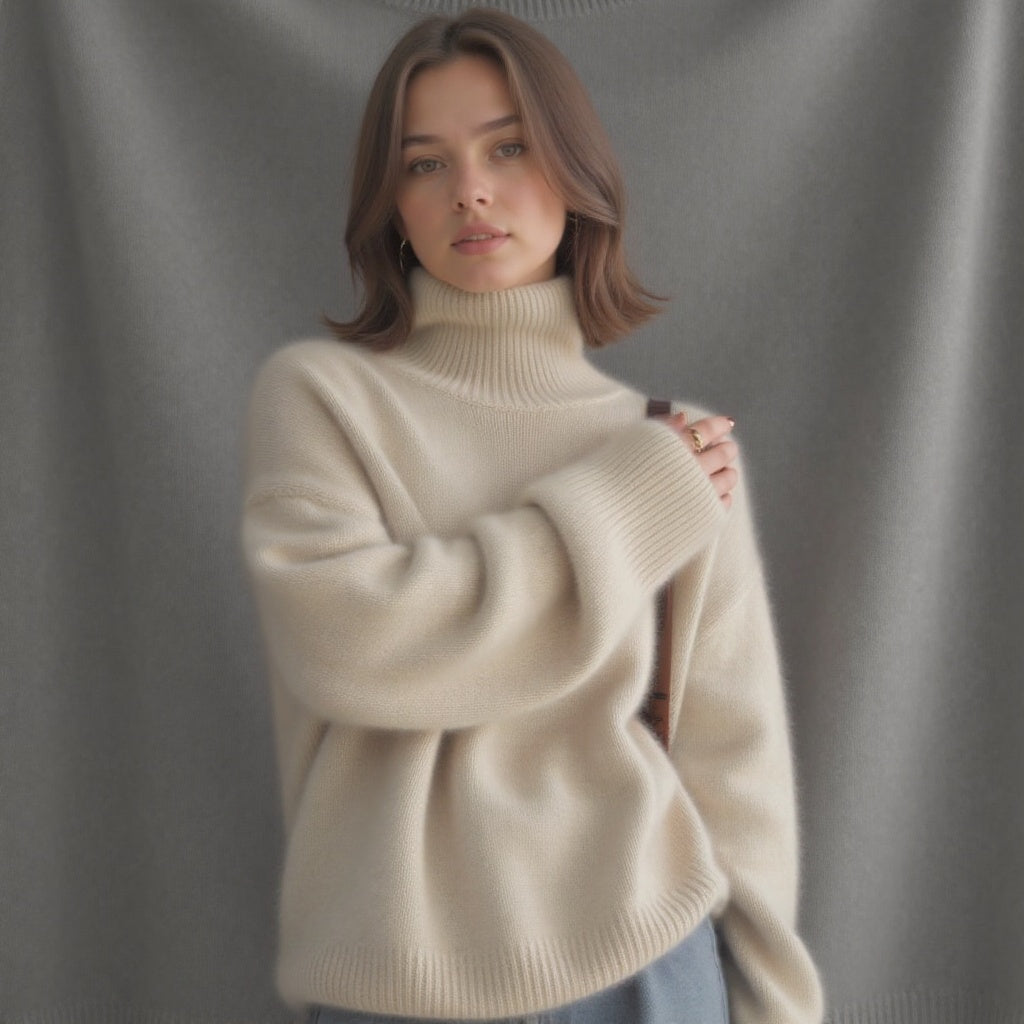 Sydney Women's Oversized Cashmere Turtleneck Sweater