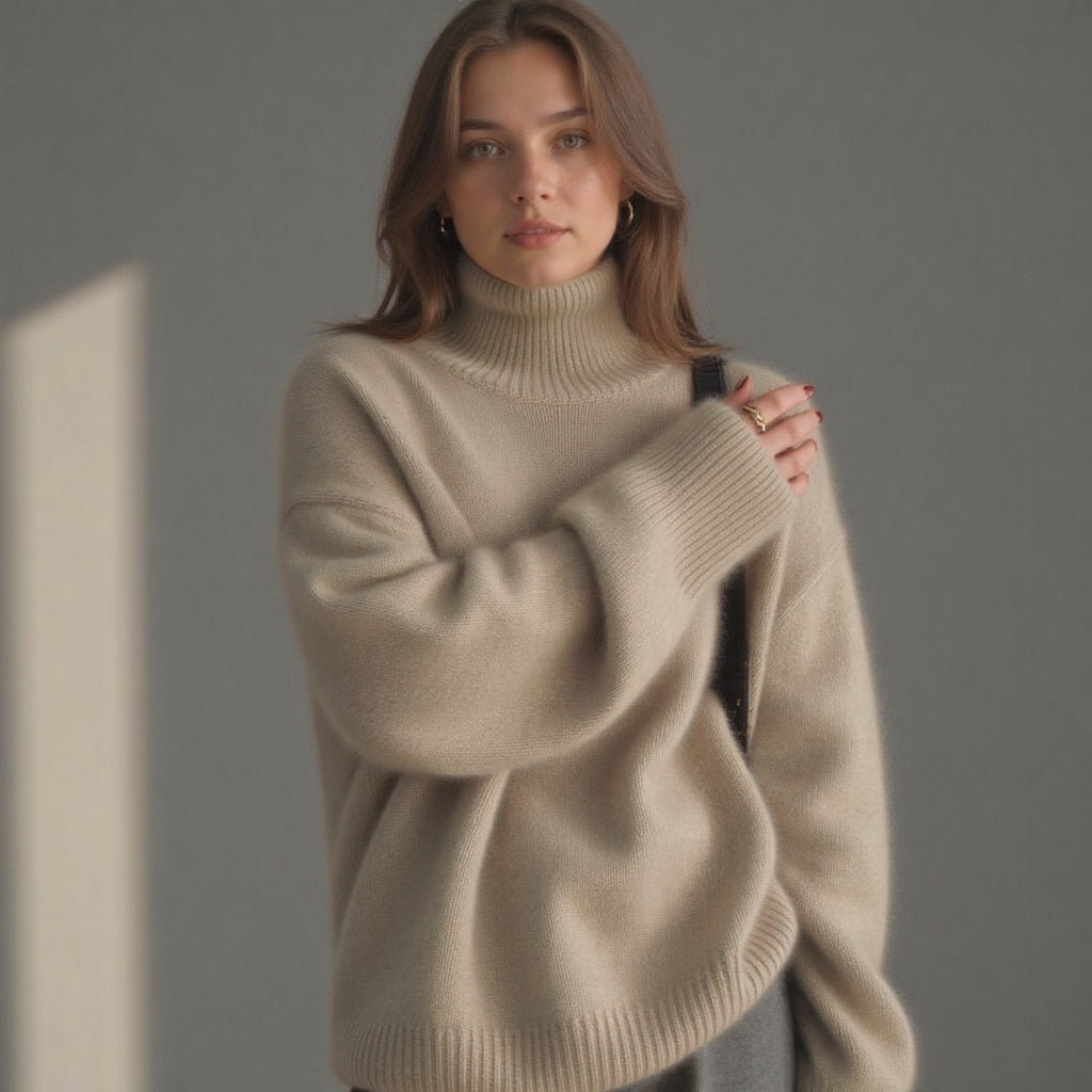 Sydney Women's Oversized Cashmere Turtleneck Sweater