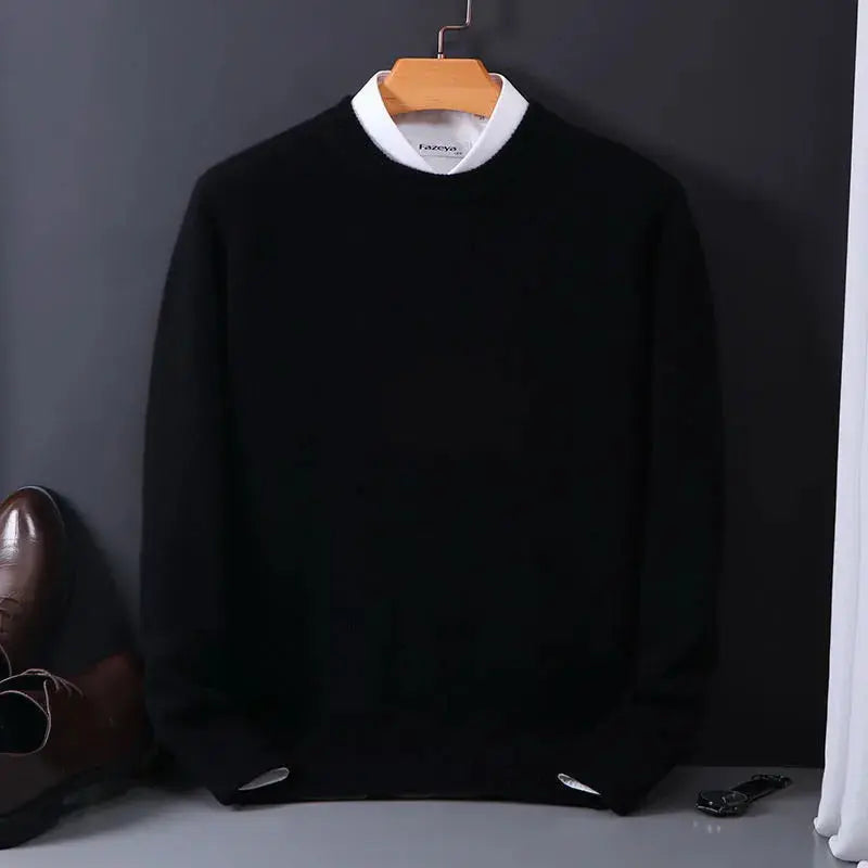 Daniel Men's Round Neck Sweater – Sky Blue, Soft & Elegant Comfort in Mixed Cashmere Wool