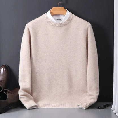 Daniel Men's Round Neck Sweater – Sky Blue, Soft & Elegant Comfort in Mixed Cashmere Wool