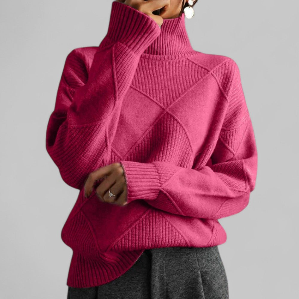 Women's Oversized Chunky Knit Sweater — Camel