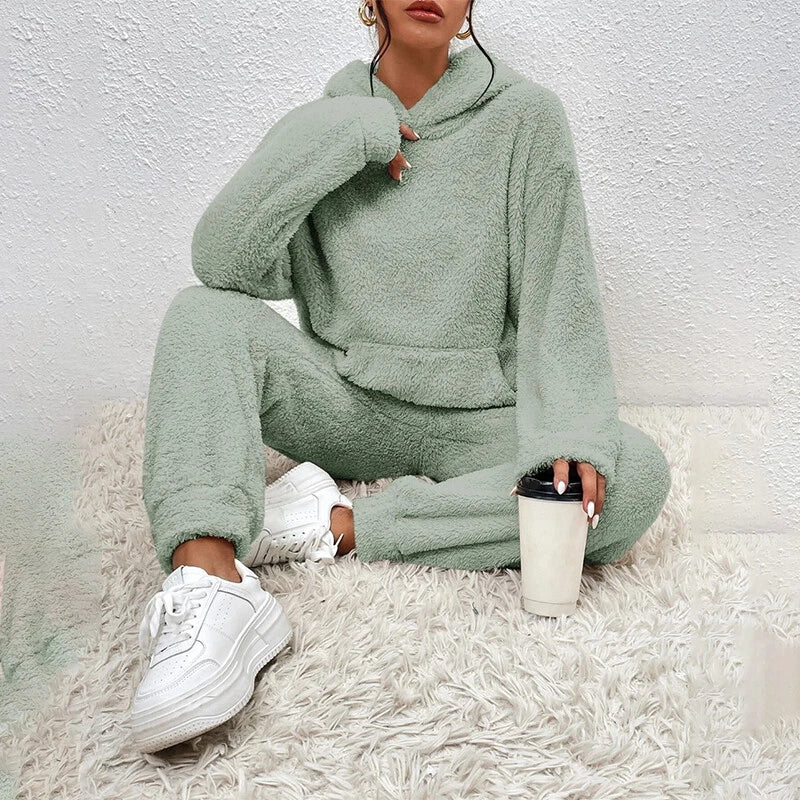 Sloane Women's Fleece Hooded Pajama Set