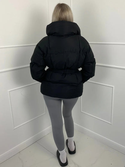 Women's Belted Winter Puffer Coat