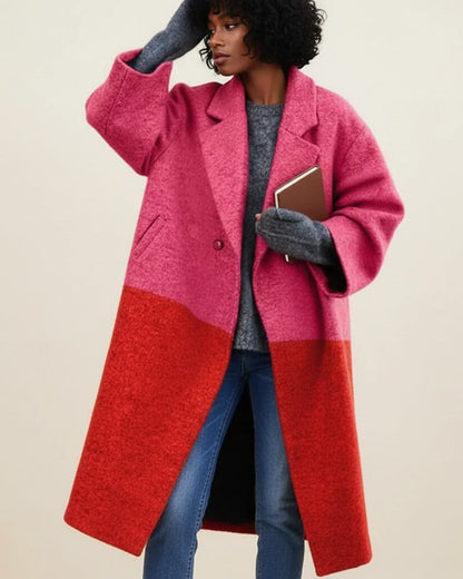 Women's Wool Longline Winter Coat — Multicolor