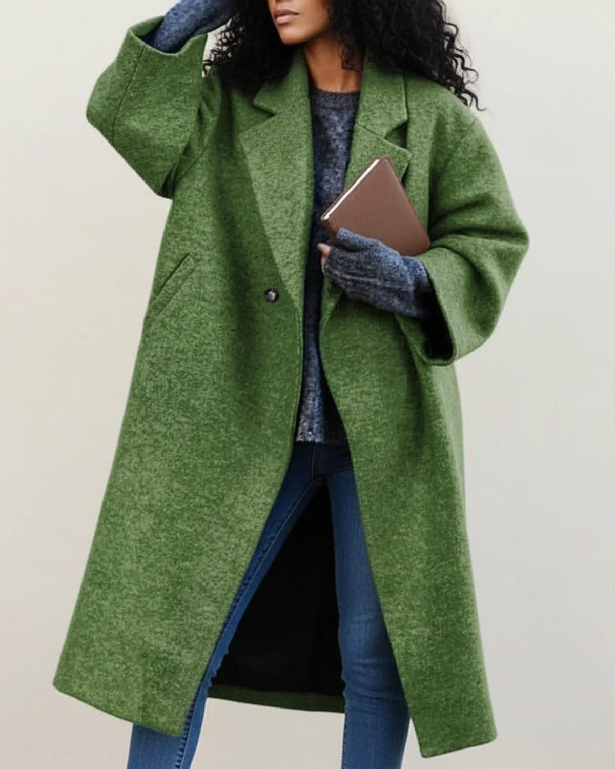 Women's Wool Longline Winter Coat — Multicolor