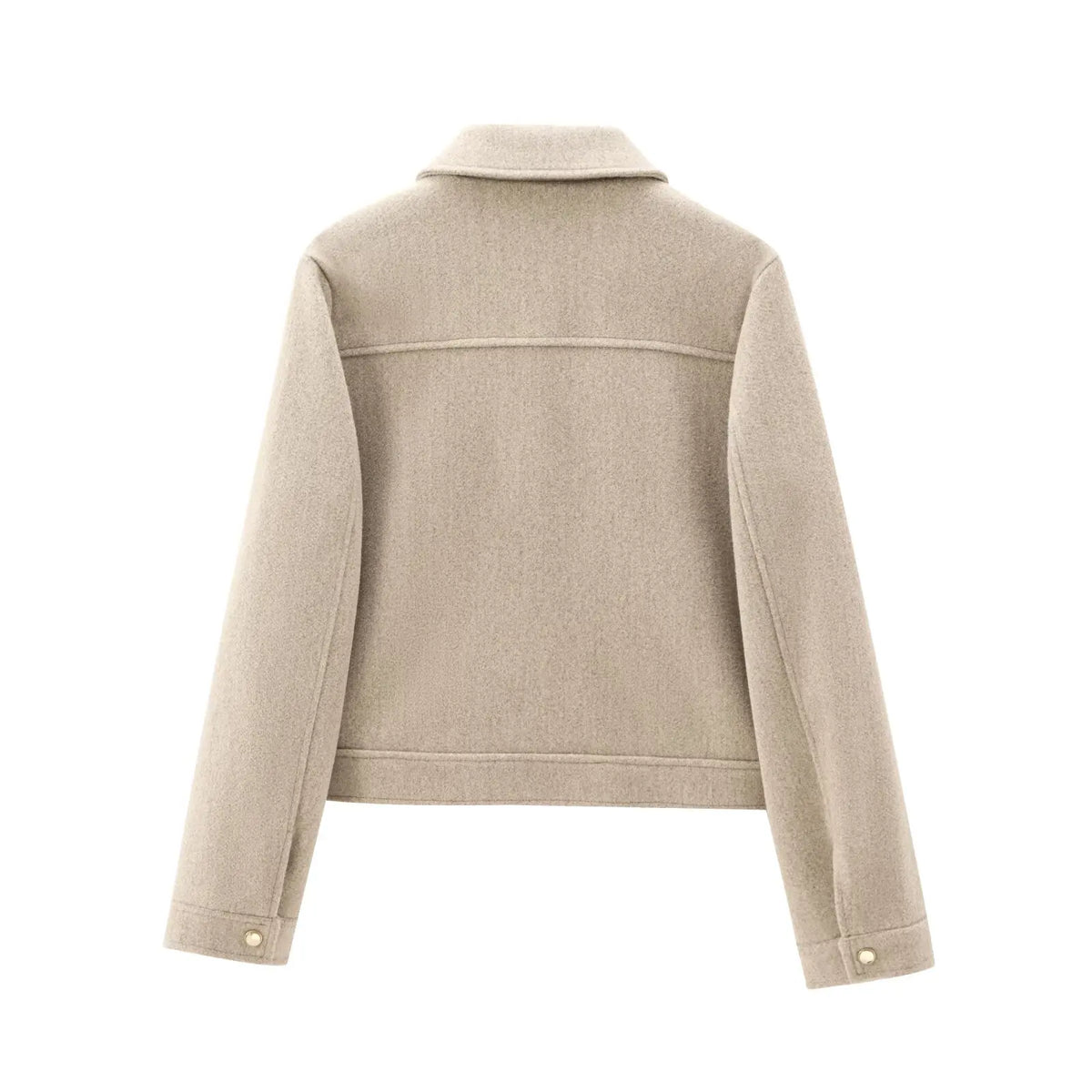 Women's Cropped Zip Bomber Jacket — Khaki