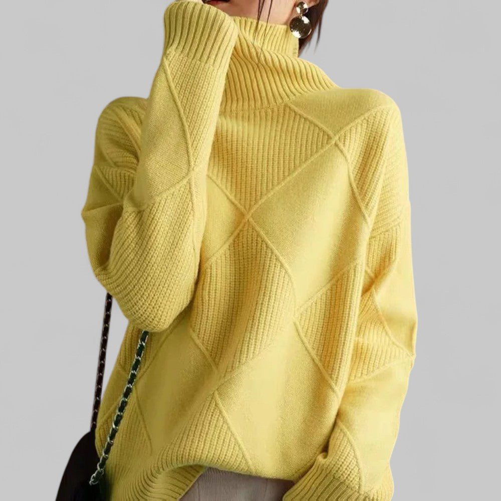 Women's Oversized Chunky Knit Sweater — Camel